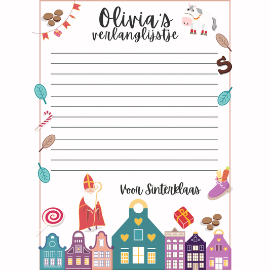 Gepersonaliseerd verlanglijstje Sinterklaas Meisje